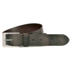 Dark brown leather belt - raw effect