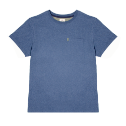 T-shirt chiné bleu marine en coton biologique – 190gr