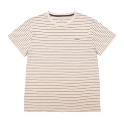 Organic cotton - Beige/Black striped T-shirt - 190gr
