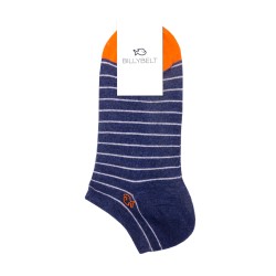 Thin striped navy and white ankle socks