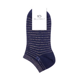 Navy ankle socks with gold stripes