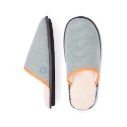 SLIPPERS - RIBBED BLUE