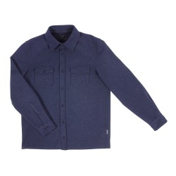 Crease-resistant knitted overshirt - Navy