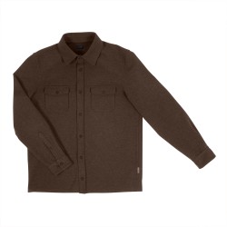 Crease-resistant knitted overshirt - Brown