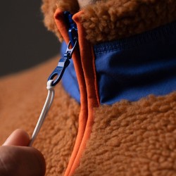 Unisex sherpa with zip Camel