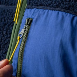 Sleeveless unisex sherpa with zip Navy blue