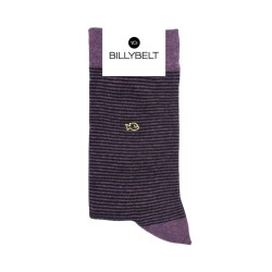 Socks in combed cotton Striped - Amethyst