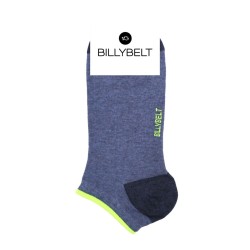 Ankle socks in combed cotton Plain - Mottled blue and neon