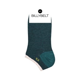 Ankle socks in combed cotton Striped - Turquoise