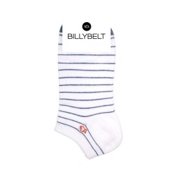 Ankle socks in combed cotton Striped - White and blue