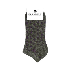 Ankle socks in combed cotton Leopard - Khaki