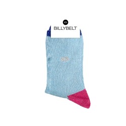 Glitter socks in combed cotton Vintage - Light blue