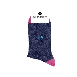 Glitter socks in combed cotton Vintage - Navy