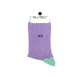Glitter socks in combed cotton Vintage - Lilac