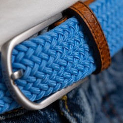 Elastic woven belt Alaskan blue