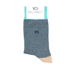 Socks in combed cotton Striped - Fjord