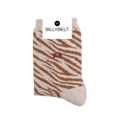 Glitter socks in combed cotton Zebra - Beige