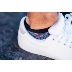 Men Ankle Socks White Stripe