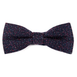 navy and red wool bow tie