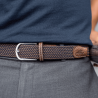 BILLYBELT MEN - elastic belt, braided, leather - Havana